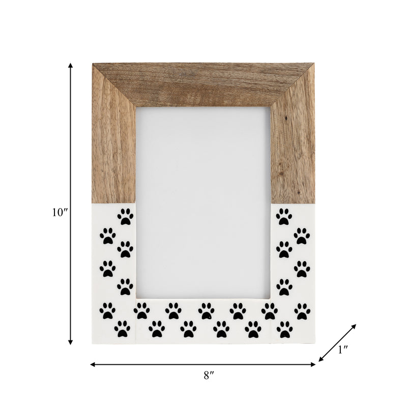 WOOD,5X7, DOG-PAWS PHOTO FRAME,WHITE