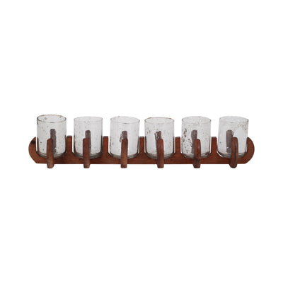 Glass, 24 6-votive Holders W/ Base, Brown/clear