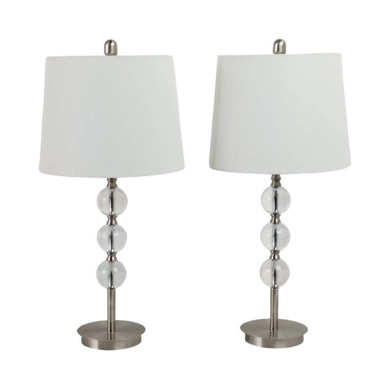 S/2, Crystal 27 Table Lamps, Silver