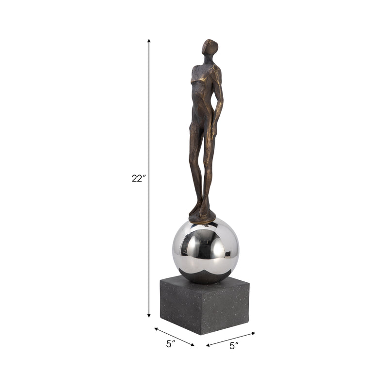 22 Augusta Male Statuary With Steel Sphere