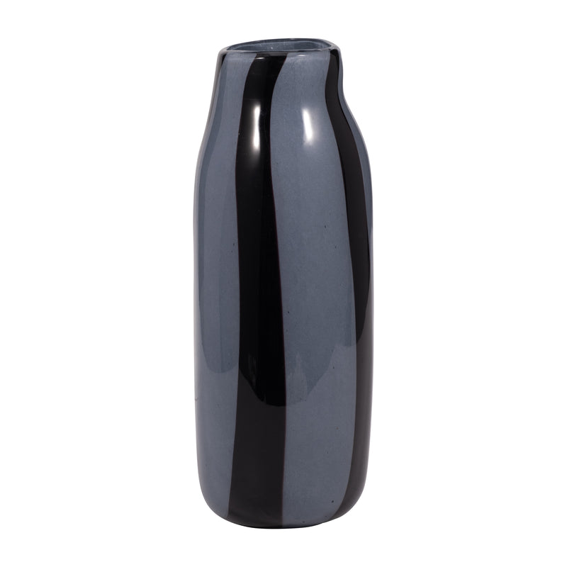 12 CAHAN MEDIUM BLACK STRIPED VASE