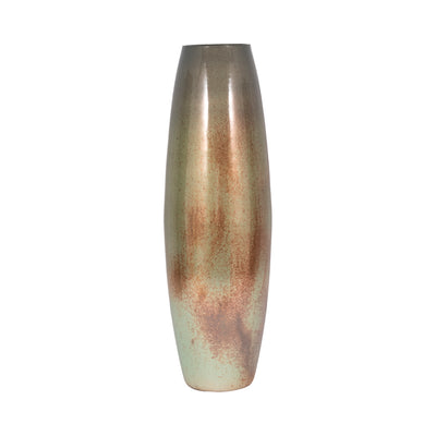 31 Curved Glass Vase Green Mercury Ombre, Multi