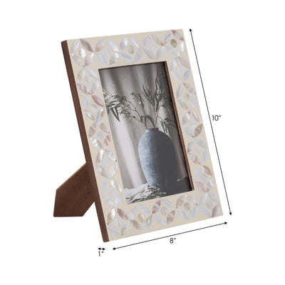 5x7 Mother Of Pearl Photo Frame, Ivory