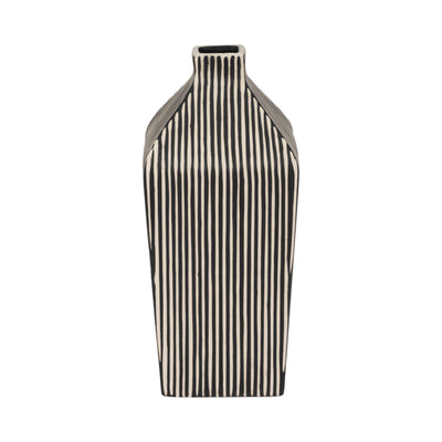 11 Lines Square Vase, Black/white