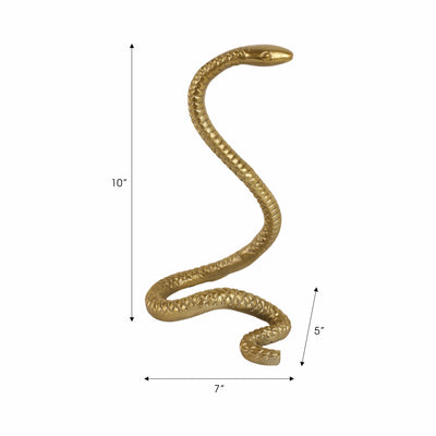 10 Tall Snake Tabletop D?cor, Gold