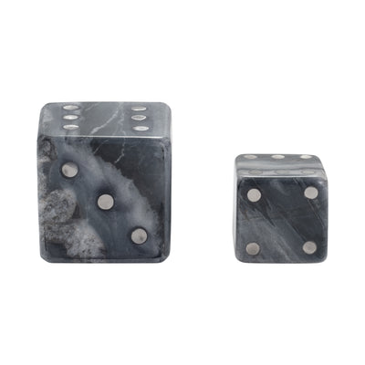 S/2 3/4 Mistry Grey Marble Dice