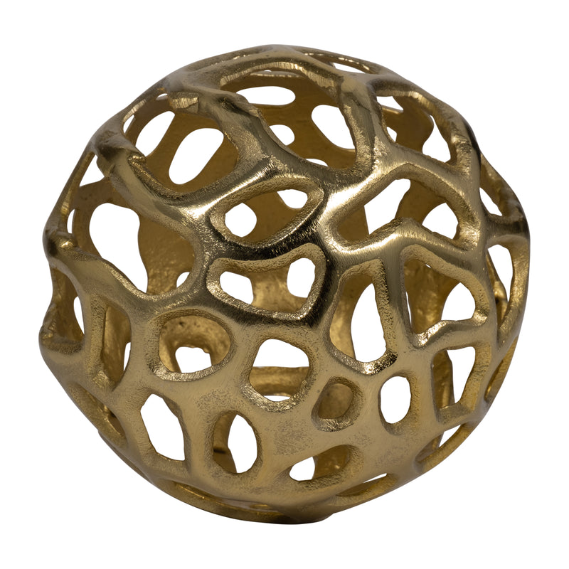 Metal, 6 Cut-out Orb, Gold