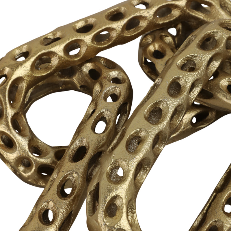 25x4 Pierced Metal 4-chain Link Object, Gold