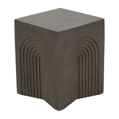 Concrete, 18 Arches In Square Accent Table, Dark