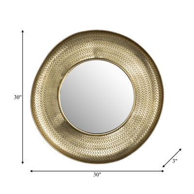 METAL,30,BOWL W/V PATTRN MIRROR,GOLD