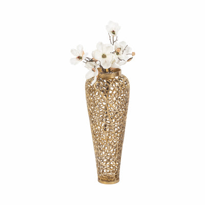 26 Fauna Metal Bouquet Floor Vase, Gold