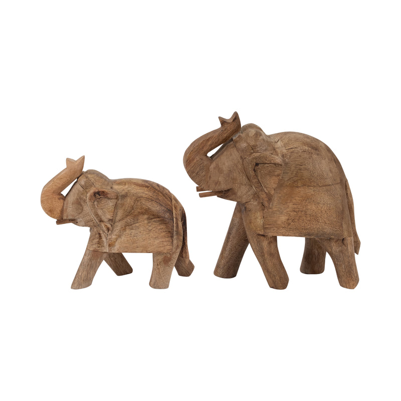 Mango Wood, 8 Elephant, Brown