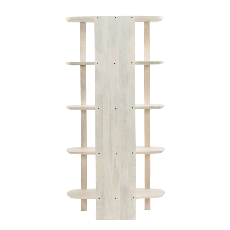 71 Catalina  Fluted Wood Etagere, Cream