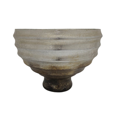 12 Glass Pedestal Bowl Ombre Finish, Multi