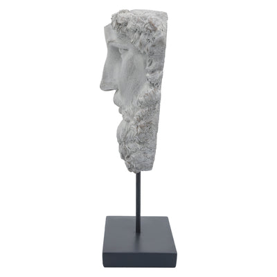 RESIN, 18H HALF FACE ON STAND, GRAY