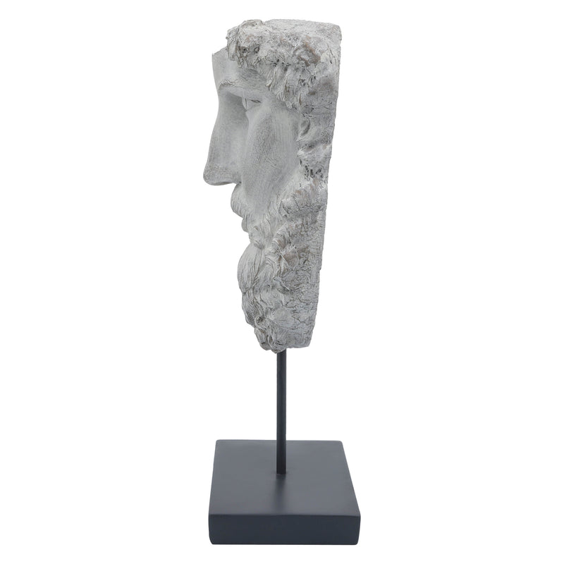 RESIN, 18H HALF FACE ON STAND, GRAY