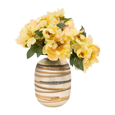 GLASS, 10 ANTIQUE RING VASE, GOLD