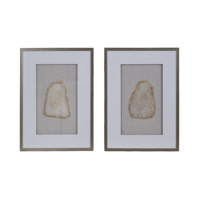 S/2 20x28 Nora Sliced Stone Shadowbox 2/a Wall Dec