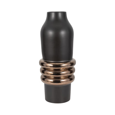 26 Calorin Oversized Tribal Vase, Black/gold