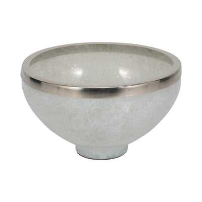 GLASS,10,BOWL W/RING DECO,WHITE