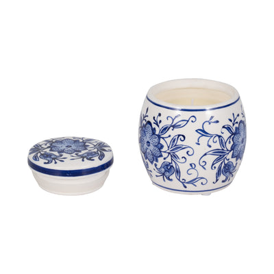 58.5oz Lavender Verbena Chinoiserie Cndle,blu/wht