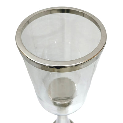 34 Radiant Small Silver Glass Candle Hurricane