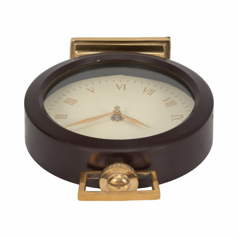 9 Jansen Gold And Brown Desk Clock