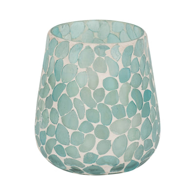 Glass, 5 18 Oz Mosaic Scented Candle, Light Blue