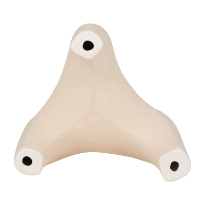 Stoneware, 9 3-taper Candle Holder, Ivory