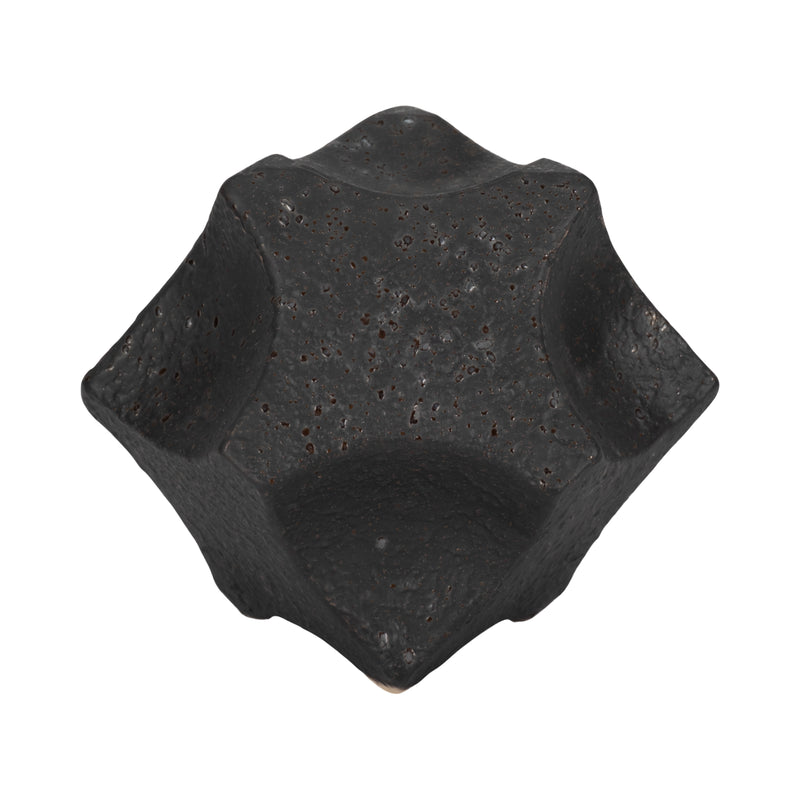 7 Textured Geometric Orb, Black