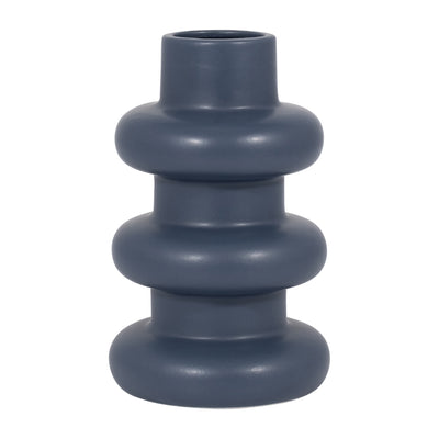 CER, 8 THREE RIBBED VASE, NAVY