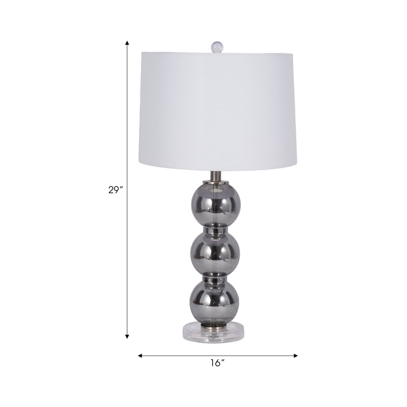 29 Stacked Glass Ball Table Lamp Crystal Base, Sm