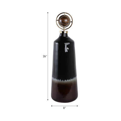 26 Oscar Large Tiger's Eye Stone And Metal Bottle