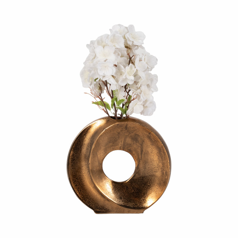 10 Belvine, Metal Cut-out Vase, Bronze