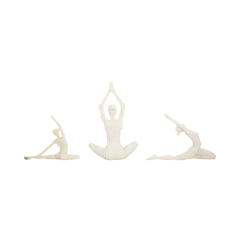 S/3 9/10/16 Ketsora Yoga Statuary, White