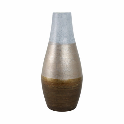 21gold Ombre Metal Hourglss Vase,wht/gld