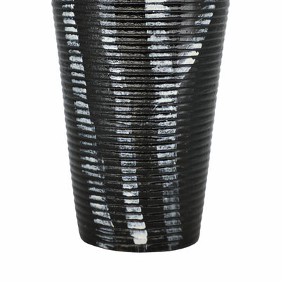 17 Percy Patterned Gray Metal Vase