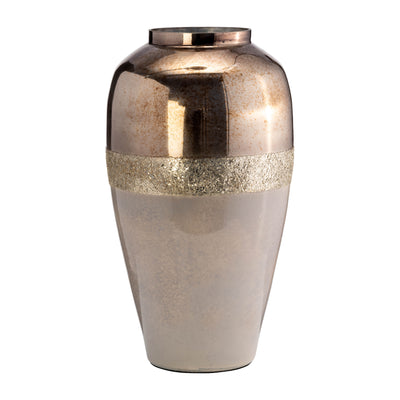 GLASS, 20 METALLIC VASE, CHAMPAGNE