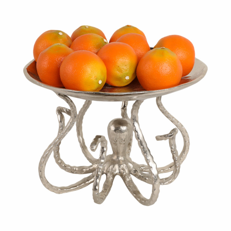 14 Octopus Holding Up Bowl, Silver