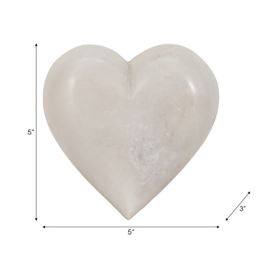 MARBLE, 5 HEART, WHITE