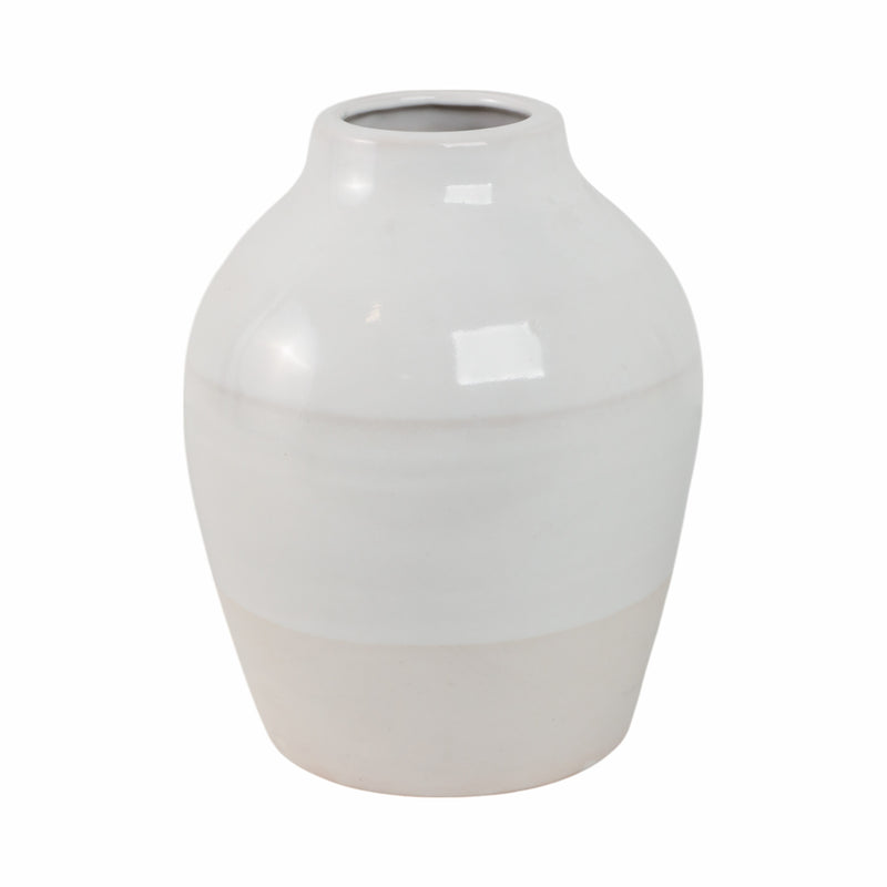 CLAY, 11 2-TONE REACTIVE VASE, IVORY