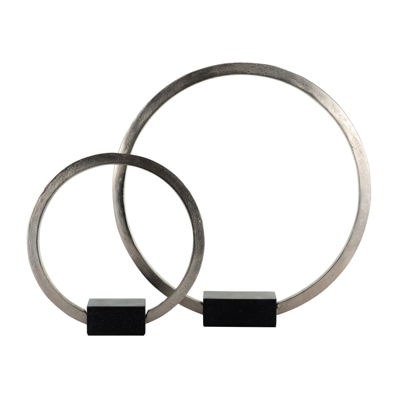 METAL,12,STANDING RING W/BASE ,NICKEL/BLACK