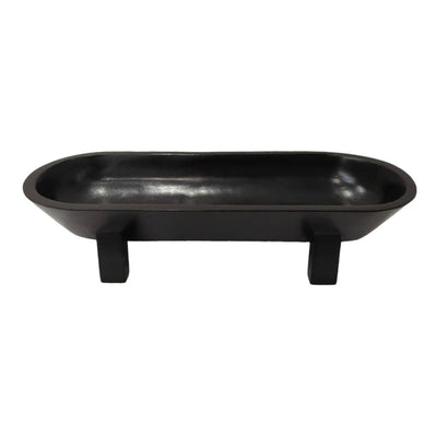 16 Footed Oval Bowl, Black