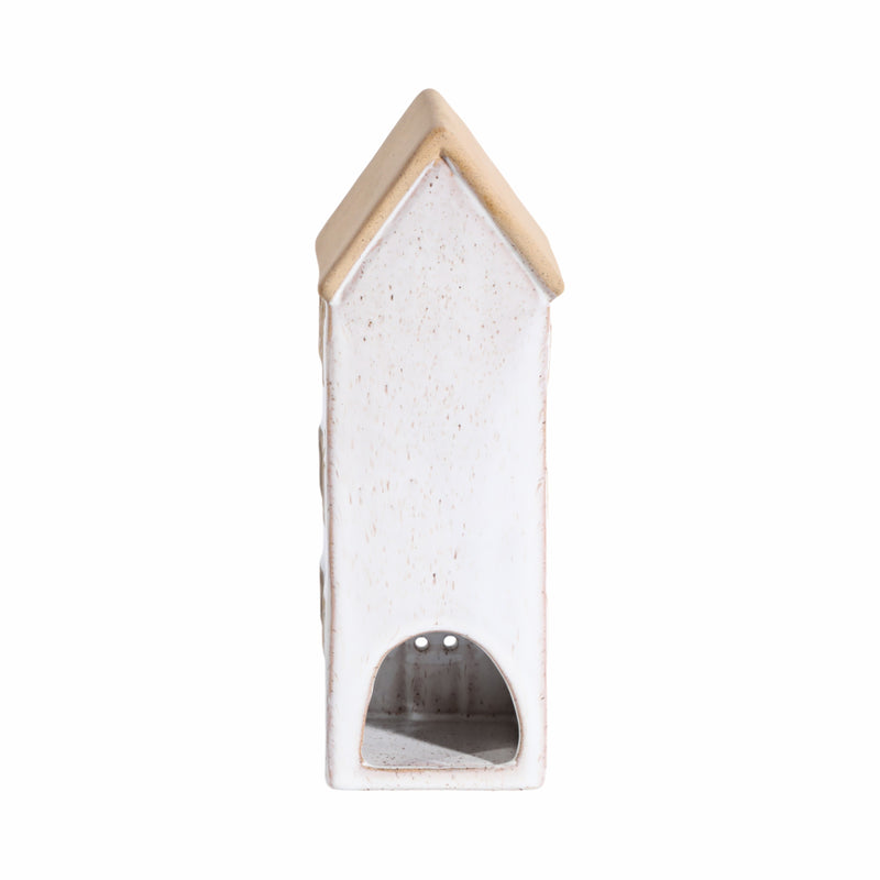 10x3 Narrow House Tealight Holder, Ivory