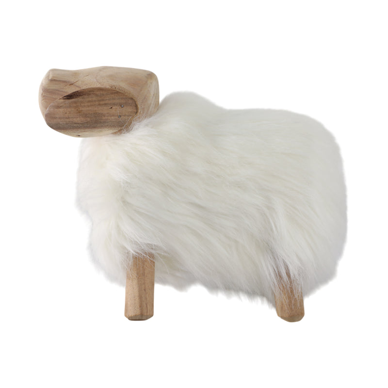 12 Faux Fur Sheep, White/natural