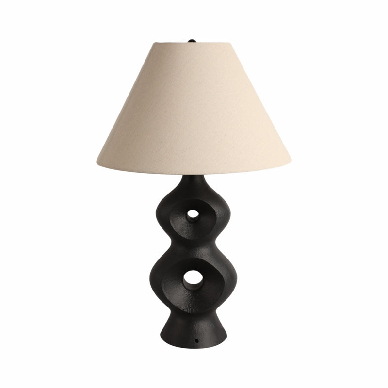 28 Open Cut-out 8 Table Lamp, Black/tan