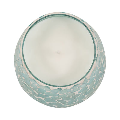 Glass, 5 18 Oz Mosaic Scented Candle, Light Blue