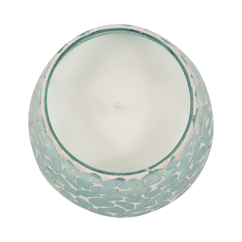 Glass, 5 18 Oz Mosaic Scented Candle, Light Blue