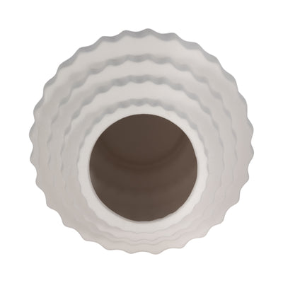 8 Textured Staggered Vase, White