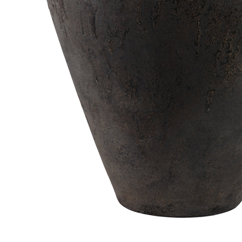 30 Terracotta Floor Vase, Rustic Black